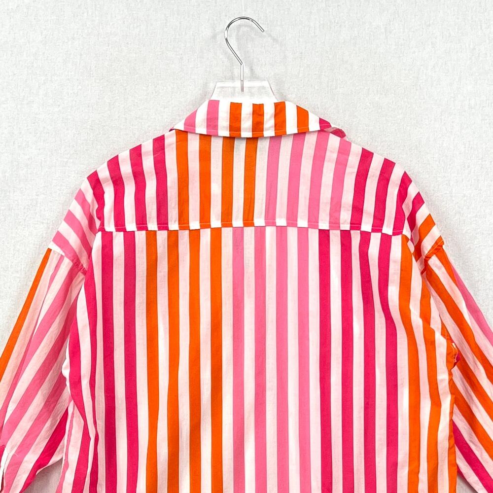BEACH RIOT Alexa Sunset Stripes Button Down Shirt Womens Small Medium Pink White - Picture 6 of 13